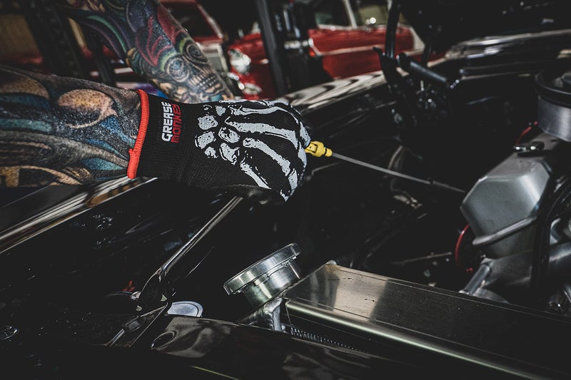 Grease Monkey Bone Series Foam Nitrile Mechanic Gloves with Grip, Work Gloves and All Purpose Gloves, Bones, Medium - Image 4